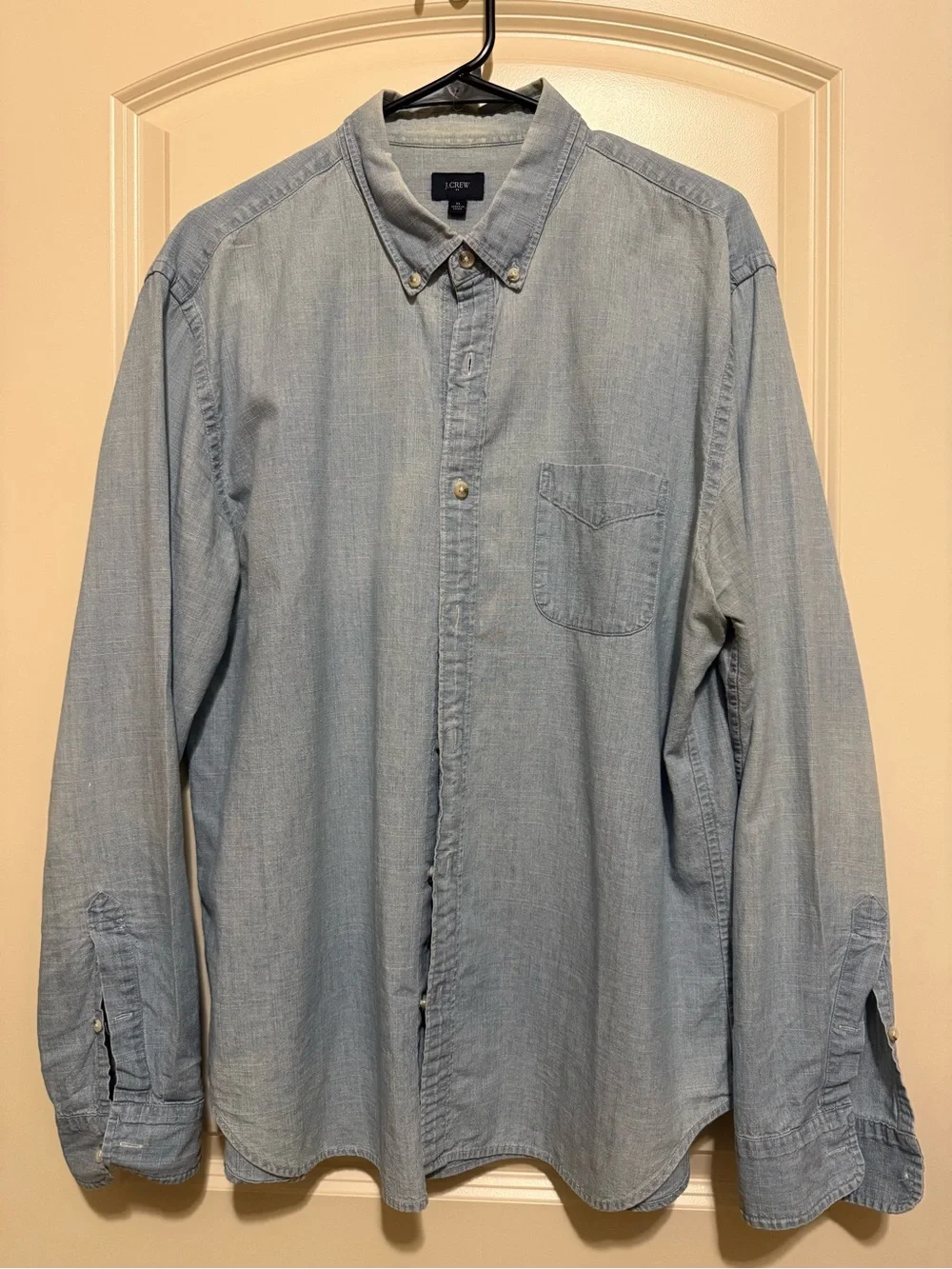 J. Crew Light Blue Denim Button-Down Shirt - Men's XL